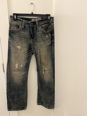 Express Men’s Relaxed Distressed Blue Jeans